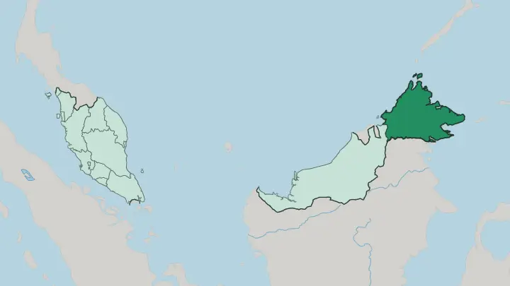 Map of Sabah in Malaysia