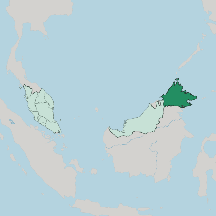 Map showing Sabah — In Malaysia