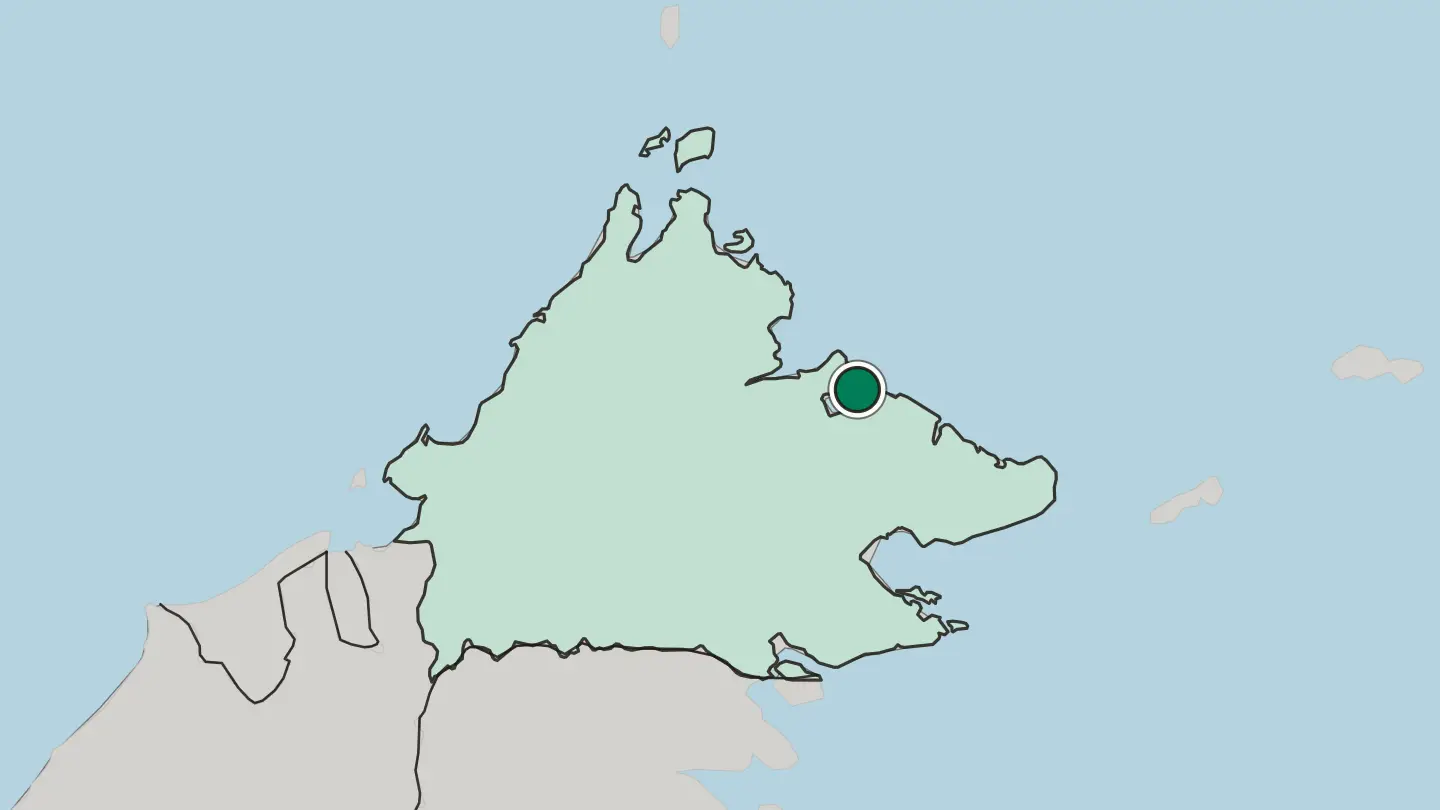Map of Sandakan in Malaysia