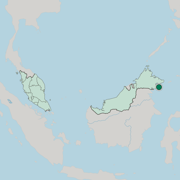 Map showing Semporna — In Malaysia