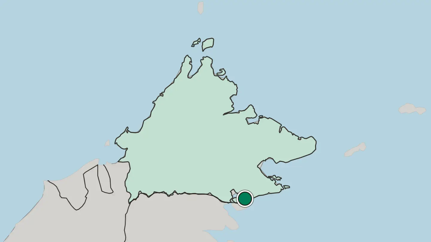 Map of Tawau in Malaysia