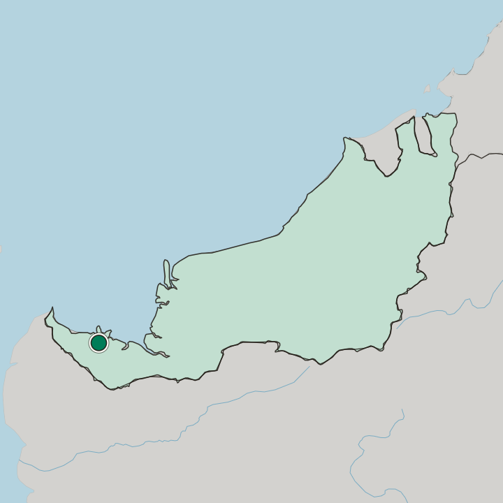 Map showing Kuching — In Sarawak