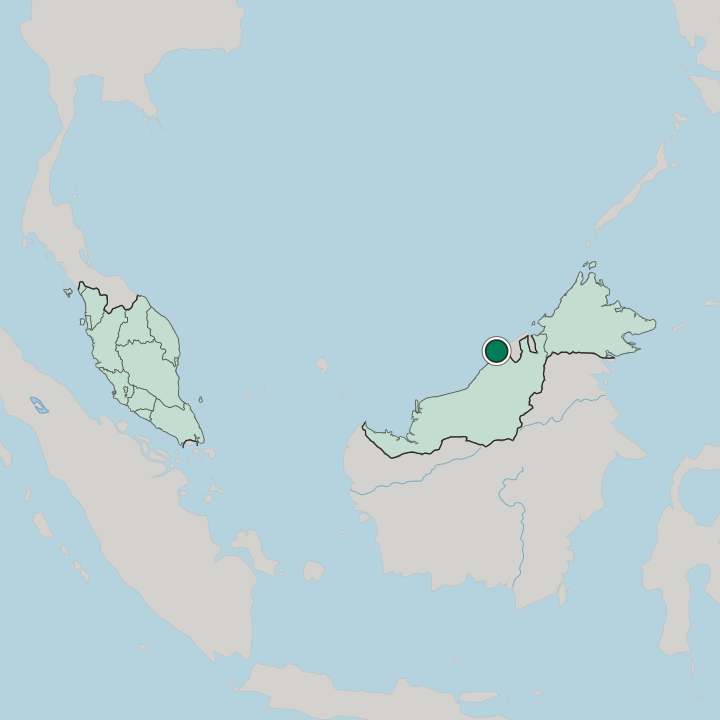 Map showing Miri — In Malaysia