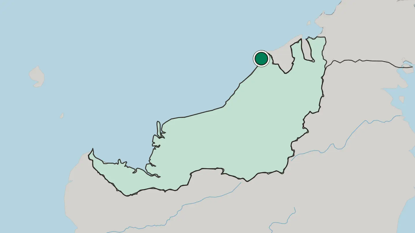Map of Miri in Malaysia