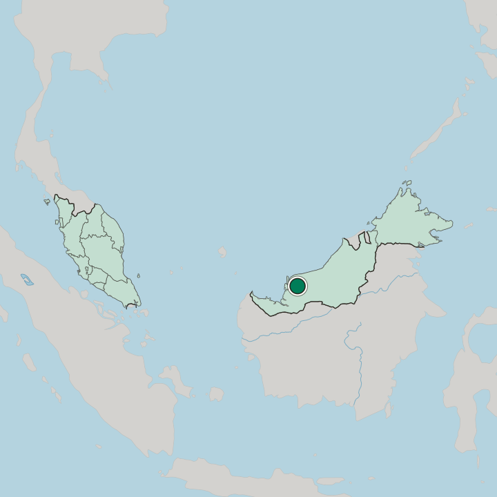 Map showing Sibu — In Malaysia