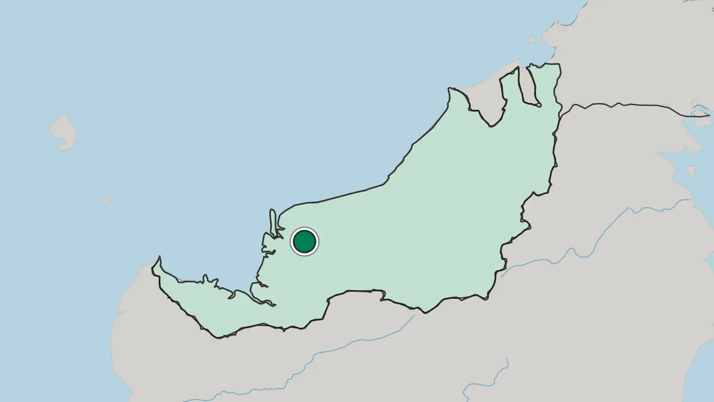 Map of Sibu in Malaysia