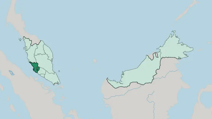 Map of Selangor in Malaysia
