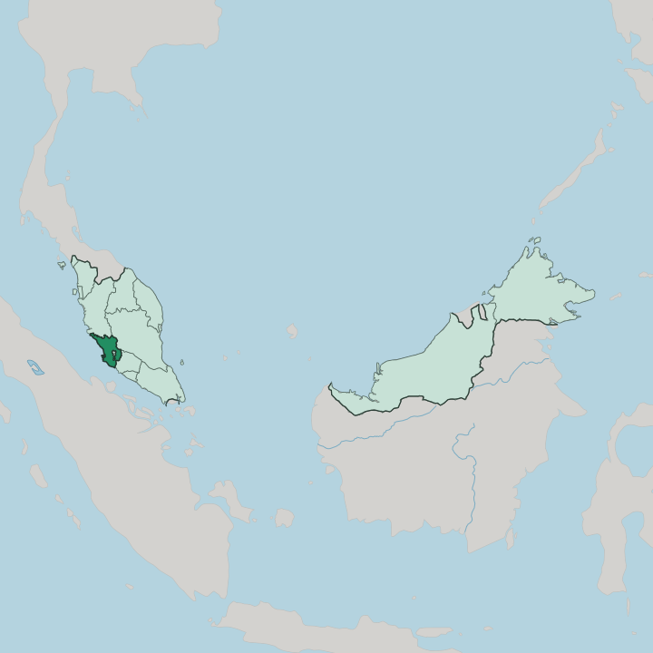 Map showing Selangor — In Malaysia