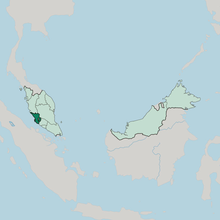 Map showing Selangor — In Malaysia