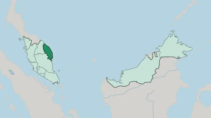 Map of Terengganu in Malaysia