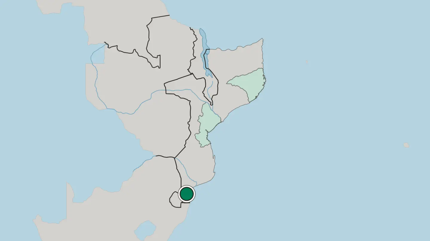 Map of Maputo in Mozambique