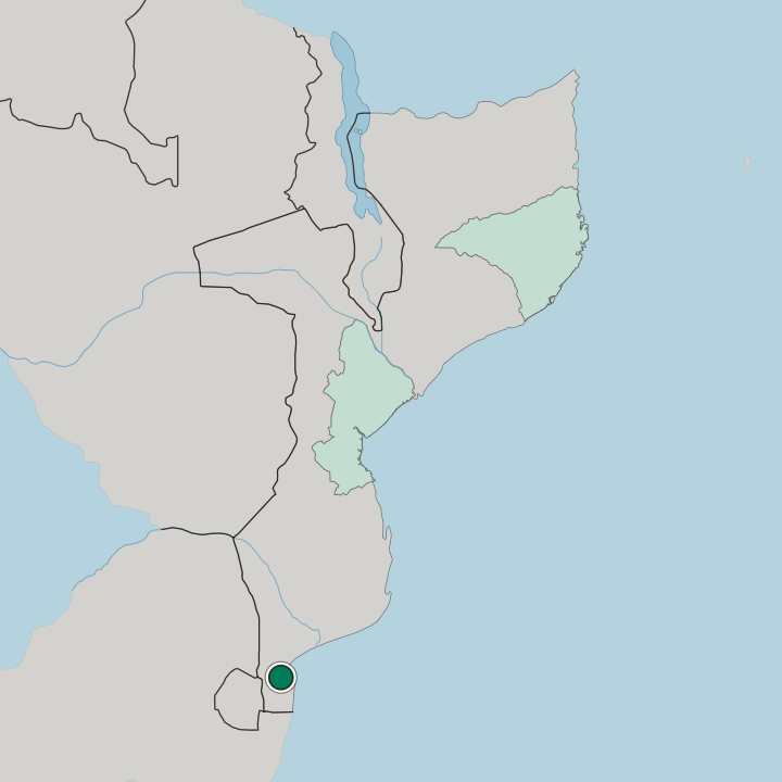 Map showing Maputo — In Mozambique