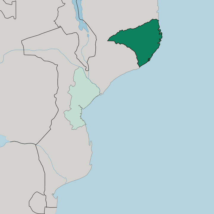 Map showing Nampula — In Mozambique