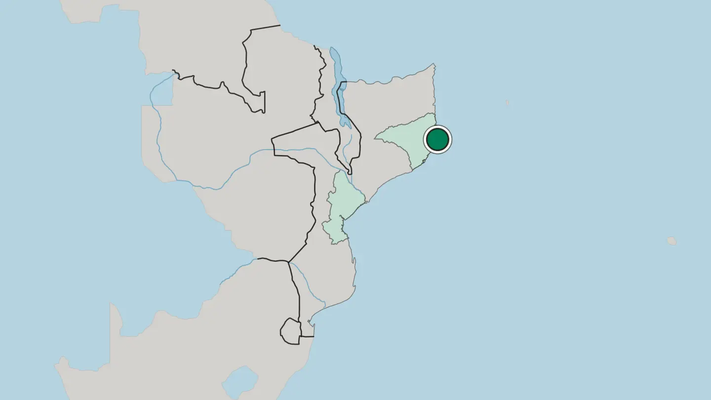 Map of Mozambique in Mozambique