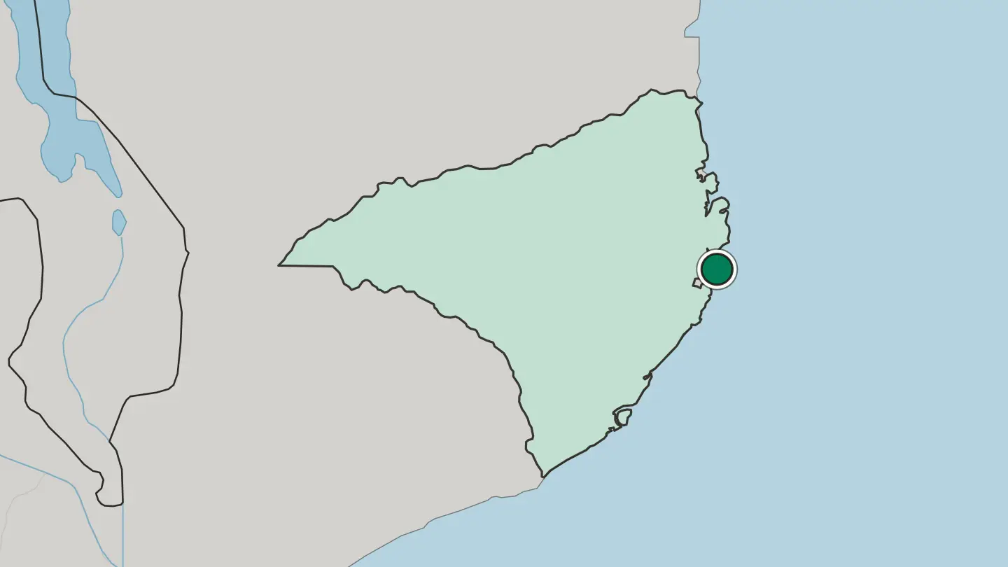 Map of Mozambique in Mozambique