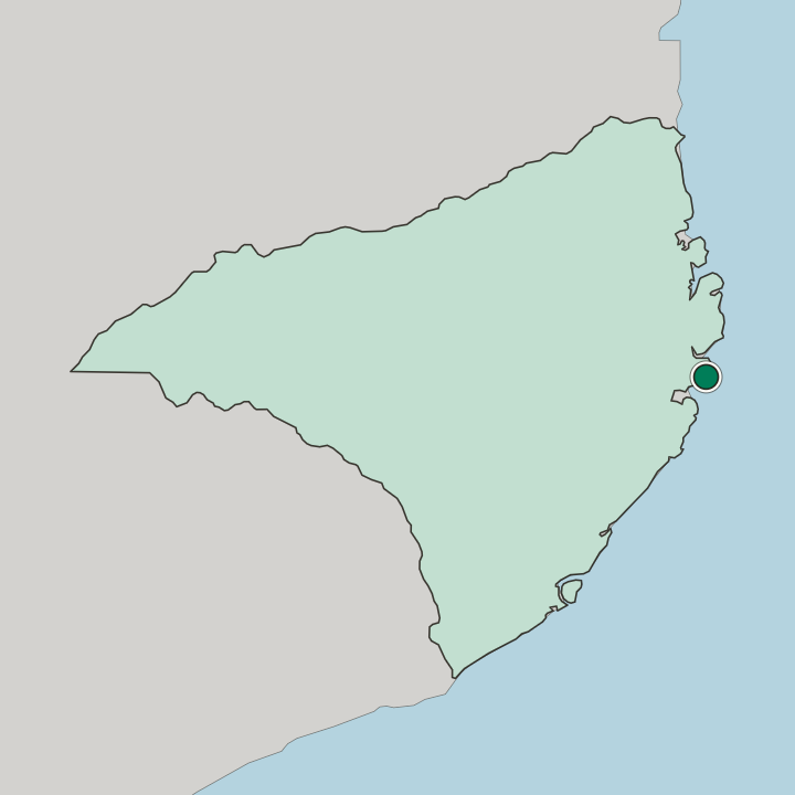 Map showing Mozambique — In Nampula