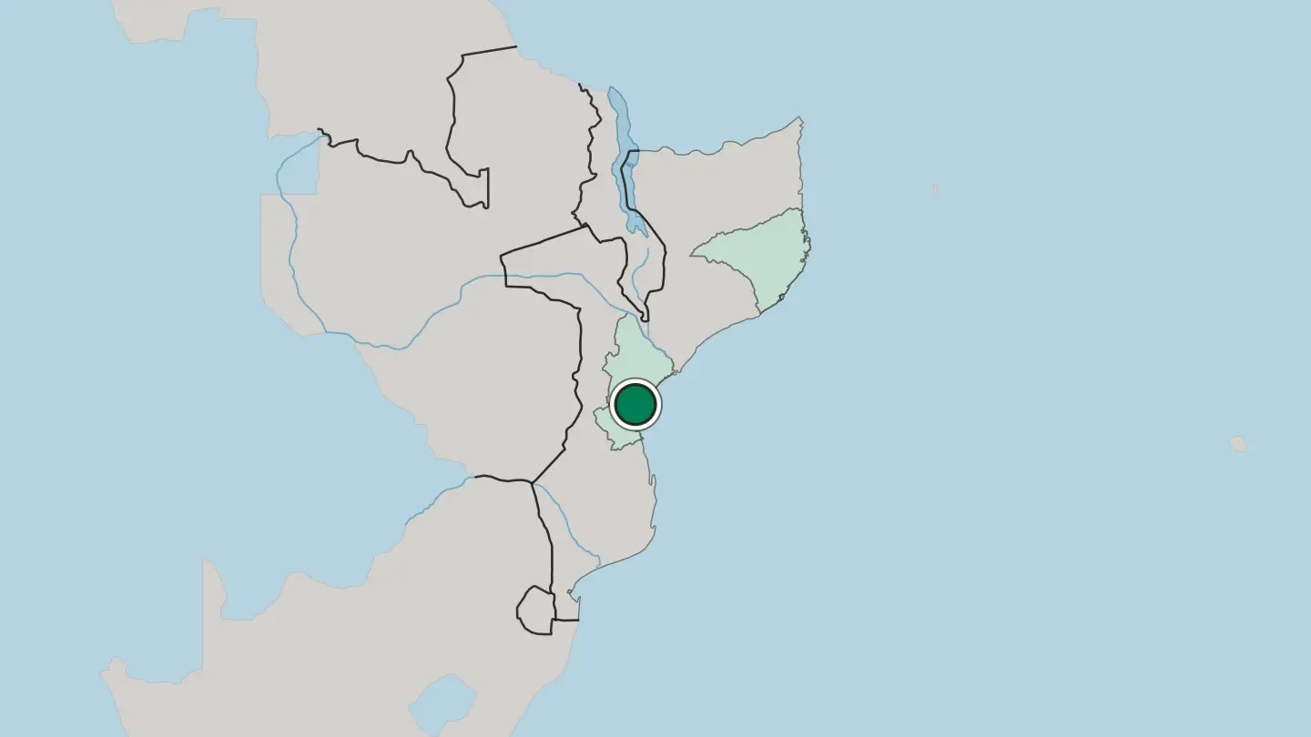 Map of Beira in Mozambique