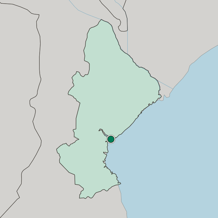 Map showing Beira — In Sofala Province