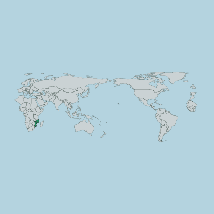 Map showing Mozambique — Worldwide