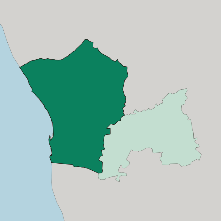 Map showing Erongo — In Namibia