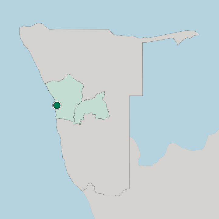 Map showing Swakopmund — In Namibia