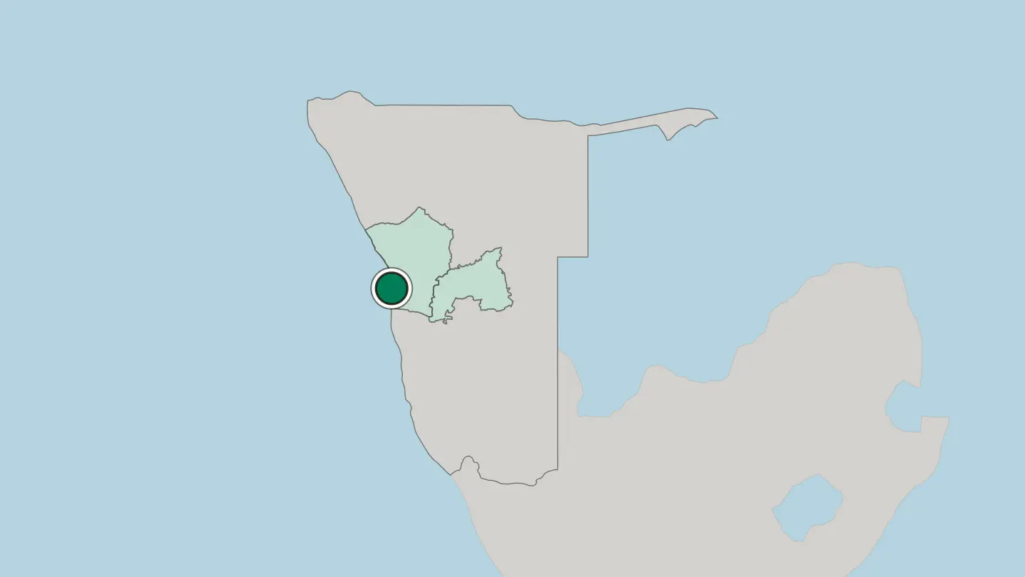Map of Walvis Bay in Namibia