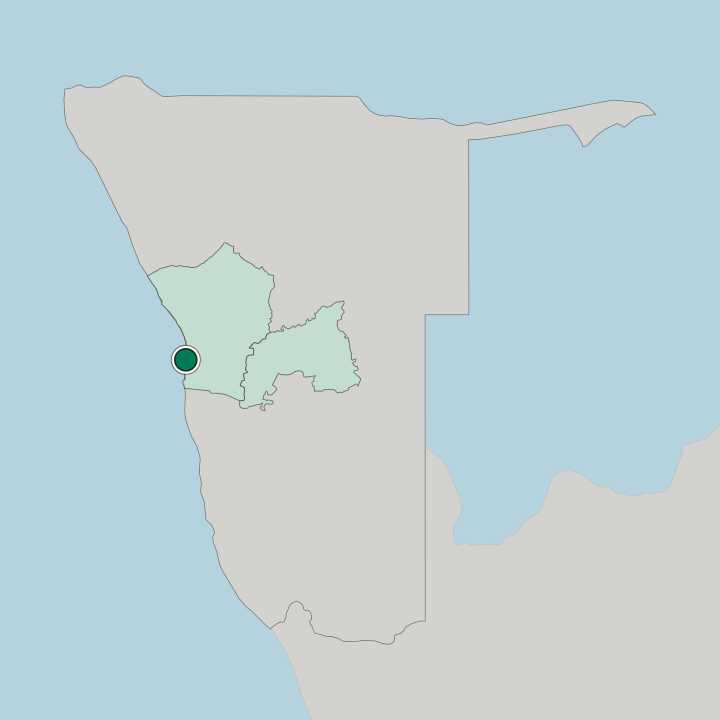 Map showing Walvis Bay — In Namibia