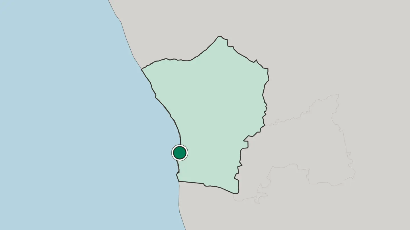Map of Walvis Bay in Namibia