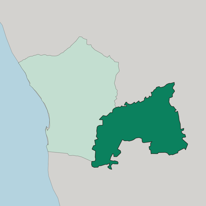 Map showing Khomas — In Namibia