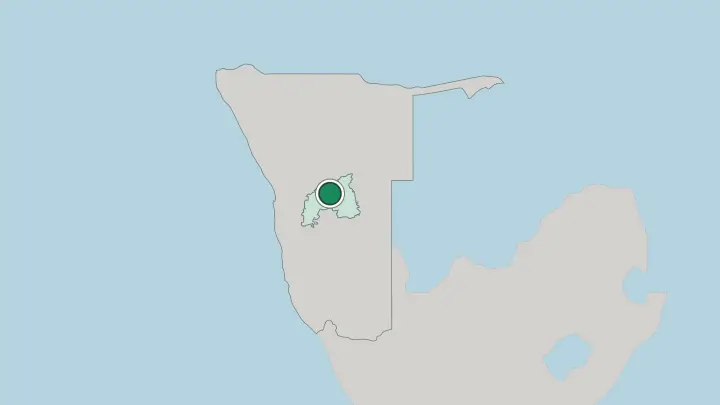 Map of Windhoek in Namibia