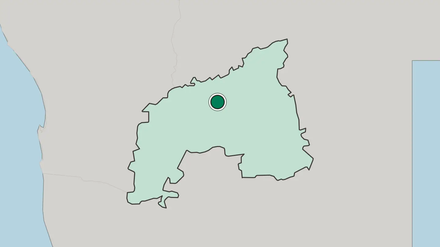 Map of Windhoek in Namibia