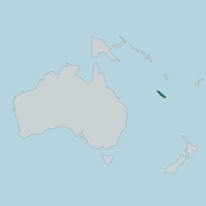 Map showing New Caledonia — In Oceania
