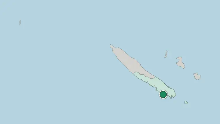 Map of Nouméa in New Caledonia