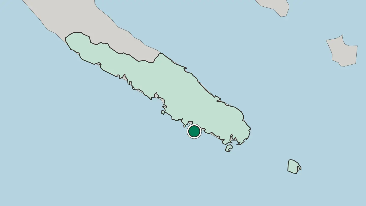 Map of Nouméa in New Caledonia