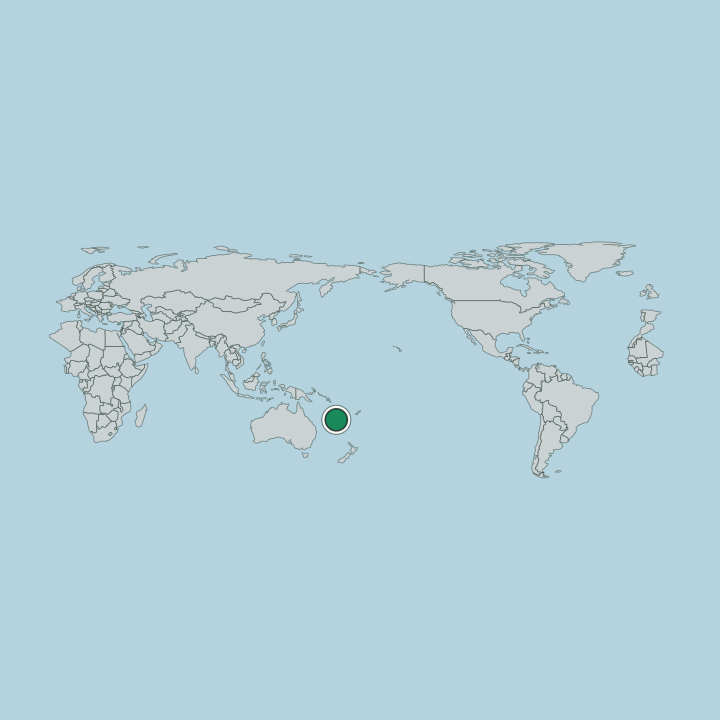 Map showing New Caledonia — Worldwide