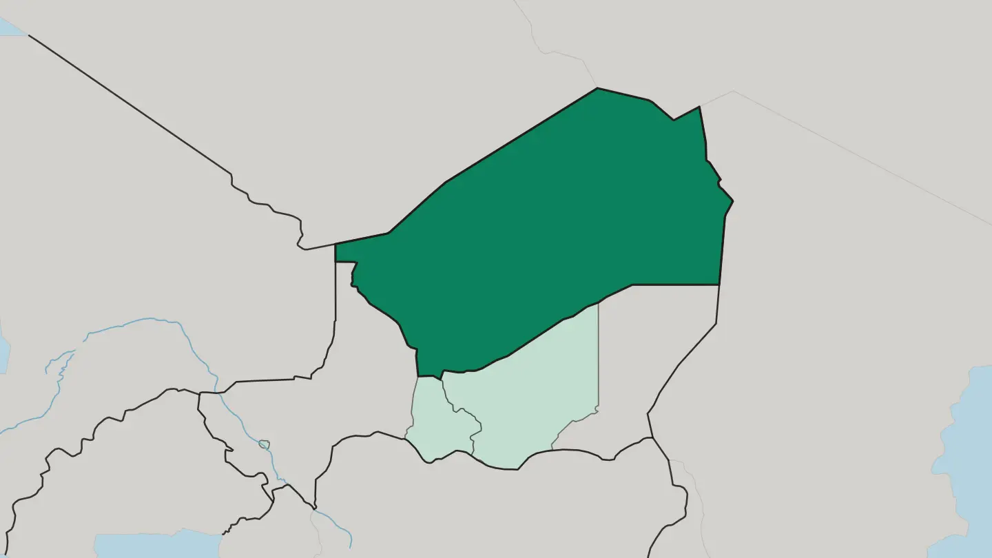Map of Agadez in Niger