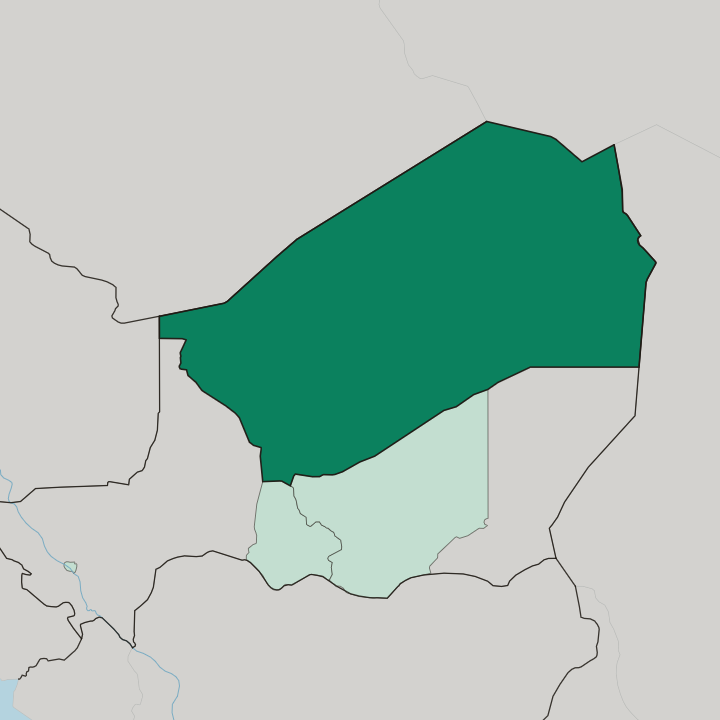 Map showing Agadez — In Niger