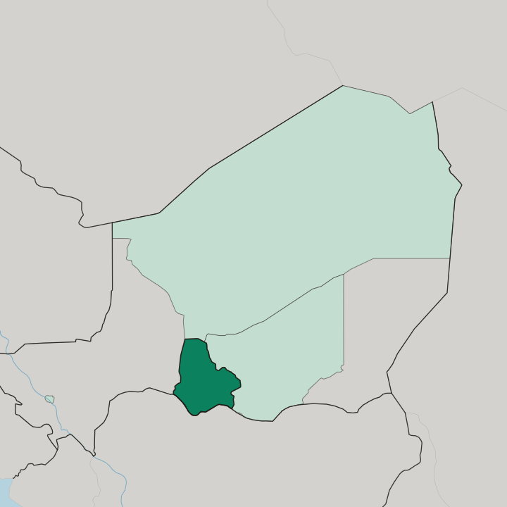Map showing Maradi — In Niger