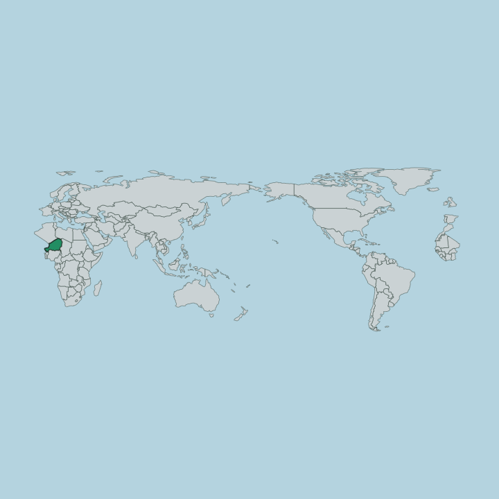 Map showing Niger — Worldwide
