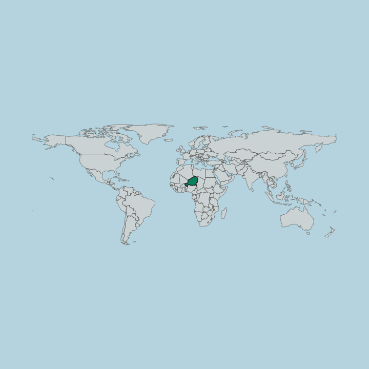 Map showing Niger — Worldwide
