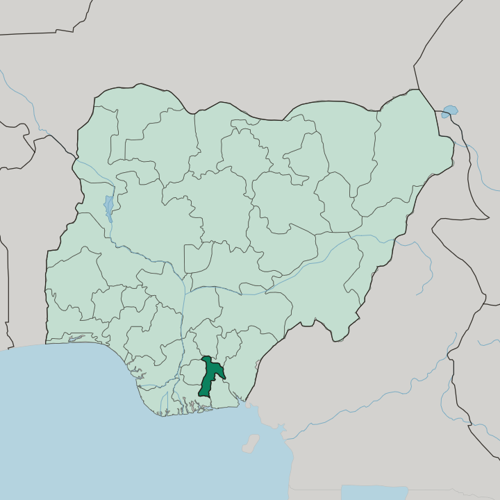 Map showing Abia State — In Nigeria