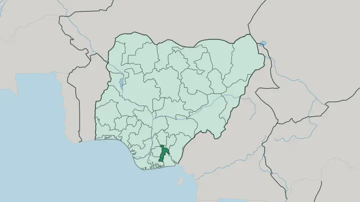 Map of Abia State in Nigeria