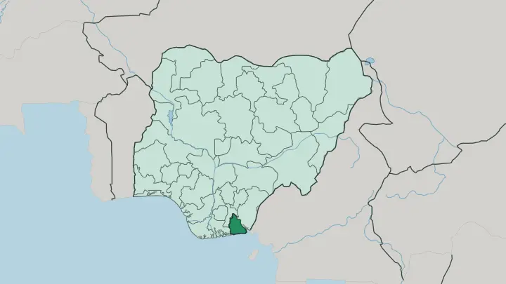 Map of Akwa Ibom State in Nigeria