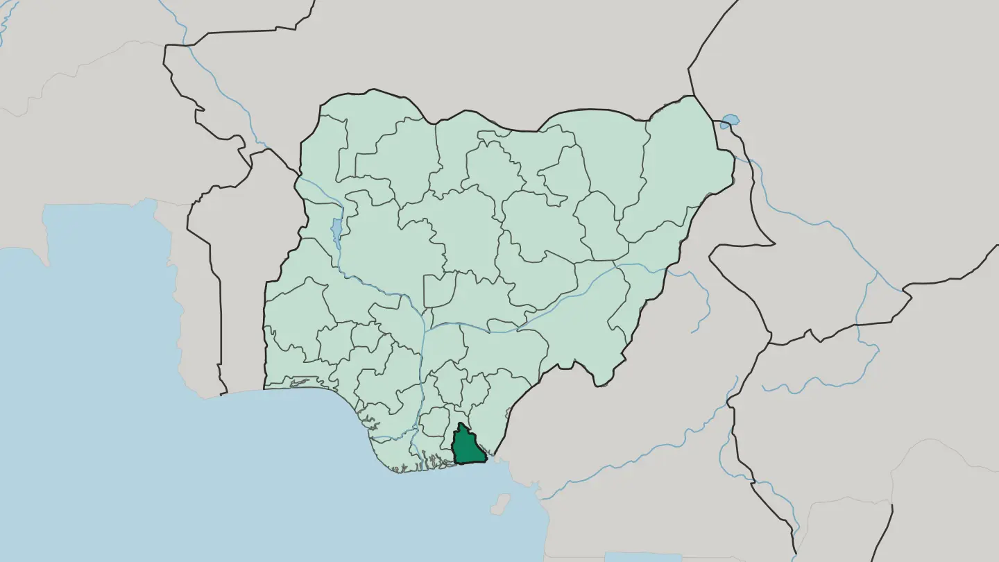 Map of Akwa Ibom State in Nigeria