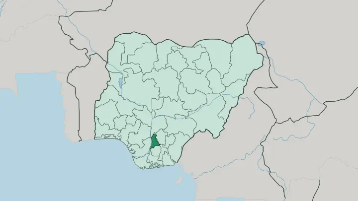 Map of Anambra State in Nigeria