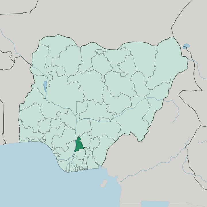 Map showing Anambra State — In Nigeria