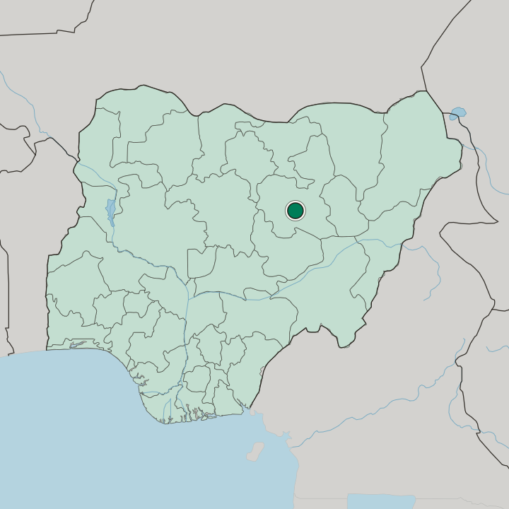 Map showing Bauchi — In Nigeria