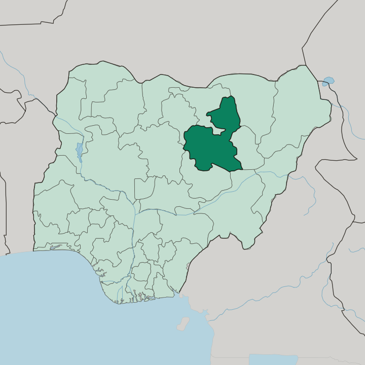 Map showing Bauchi State — In Nigeria