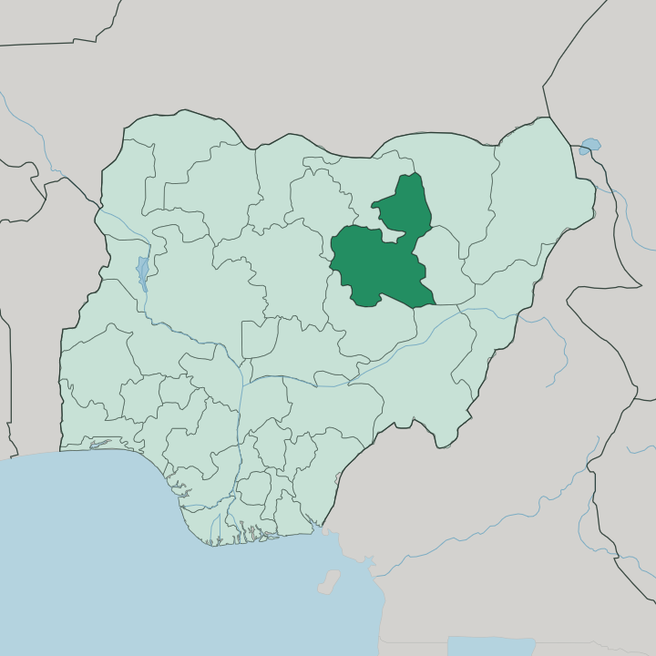 Map showing Bauchi State — In Nigeria