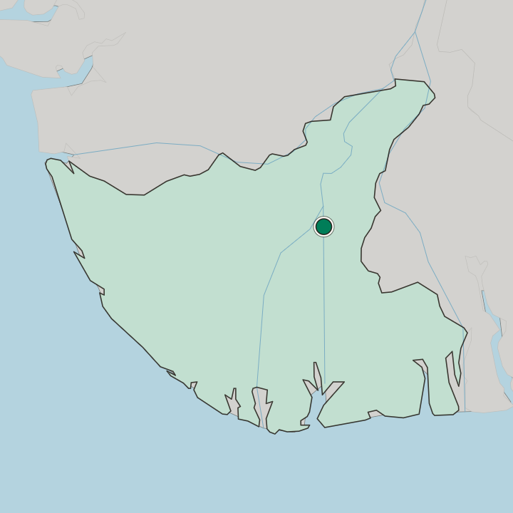 Map showing Yenagoa — In Bayelsa State